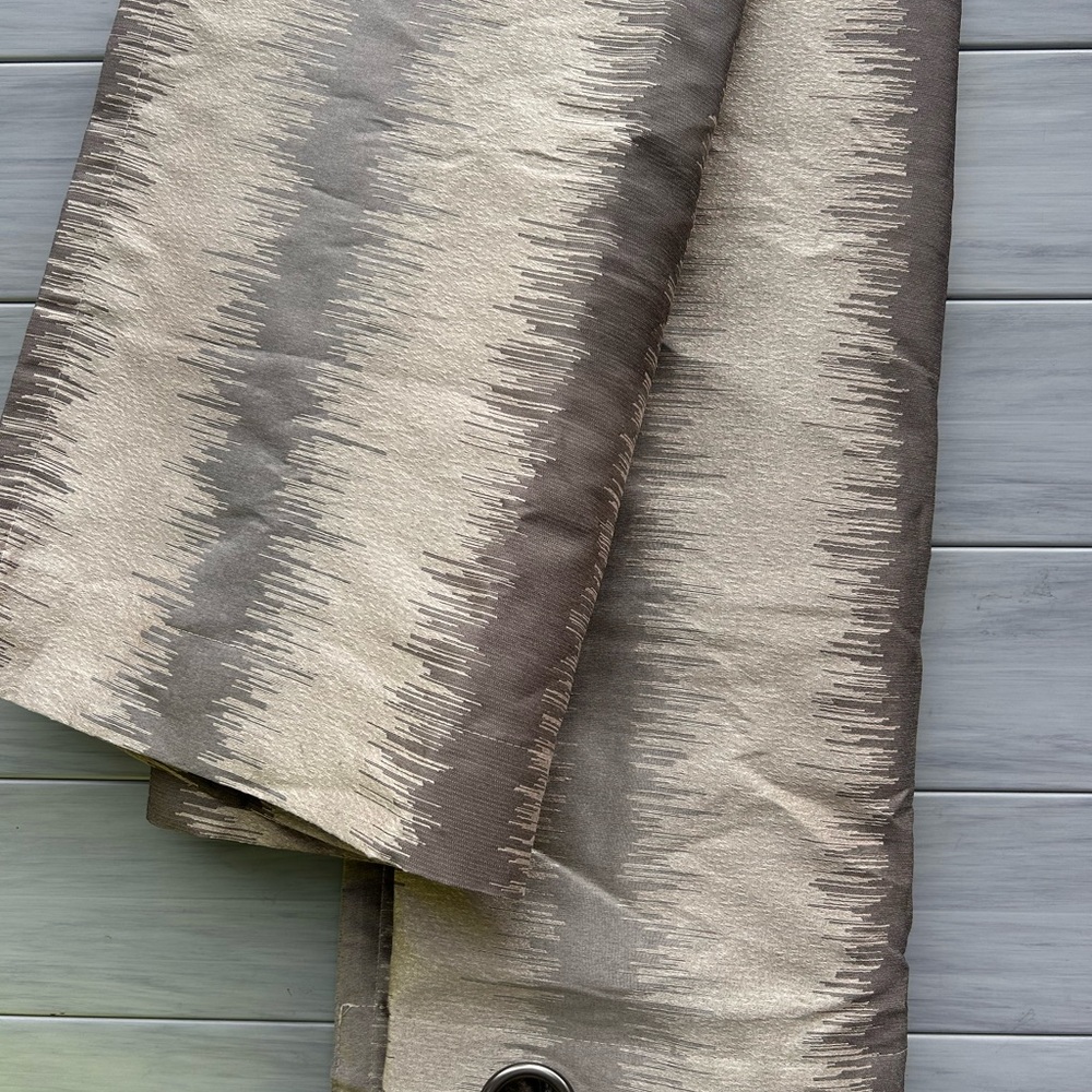 Gray and Cream Patterned Curtains